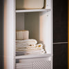 SoBuy BZR158-W Mobile colonna bagno con portabiancheria e Mobiletto stretto salvaspazio Bianco L30*P30*A170 cm