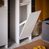 SoBuy BZR158-W Mobile colonna bagno con portabiancheria e Mobiletto stretto salvaspazio Bianco L30*P30*A170 cm