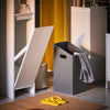 SoBuy BZR158-W Mobile colonna bagno con portabiancheria e Mobiletto stretto salvaspazio Bianco L30*P30*A170 cm