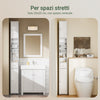 SoBuy BZR167-GW Armadio colonna bagno, Mobile alto con 2 Ante e 1 cassetto, Mobiletto salvaspazio per Bagno, Lavanderia, WC o Cucina 20x20x180 Bianco Lucido