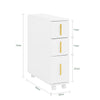 SoBuy BZR183-W Mobiletto Bagno Salvaspazio 20cm con 3 Cassetti e Ruote Mobile Bagno Cassettiera Compatta per WC e Angoli Stretti 52x17x69cm