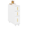 SoBuy BZR183-W Mobiletto Bagno Salvaspazio 20cm con 3 Cassetti e Ruote Mobile Bagno Cassettiera Compatta per WC e Angoli Stretti 52x17x69cm
