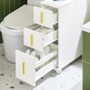 SoBuy BZR183-W Mobiletto Bagno Salvaspazio 20cm con 3 Cassetti e Ruote Mobile Bagno Cassettiera Compatta per WC e Angoli Stretti 52x17x69cm