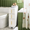 SoBuy BZR183-W Mobiletto Bagno Salvaspazio 20cm con 3 Cassetti e Ruote Mobile Bagno Cassettiera Compatta per WC e Angoli Stretti 52x17x69cm