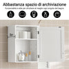 SoBuy BZR19-W Pensile da Bagno – Mobile da Bagno Sospeso con Anta e Ripiani Regolabili, Armadietto a Muro in Legno, per Cucina e Corridoio, Bianco, 40 x 52 x 23 cm