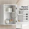 SoBuy BZR19-W Pensile da Bagno – Mobile da Bagno Sospeso con Anta e Ripiani Regolabili, Armadietto a Muro in Legno, per Cucina e Corridoio, Bianco, 40 x 52 x 23 cm