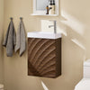 SoBuy Mobile Sottolavabo con 1 Anta, Armadietto Bagno, Mobile Sospeso con Lavabo, Mobiletto Salvaspazio, Marrone 40x22x56cm BZR197-N