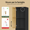 SoBuy BZR201-SCH Mobiletto Bagno Salvaspazio con Ripiani Regolabili - Mobile Bagno Stretto in MDF Impermeabile, Cucina, Corridoio - Nero, 30cm