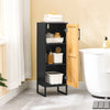 SoBuy BZR203-SCH Mobiletto Bagno Salvaspazio Armadietto Basso con Anta in Bambù e Ripiani Regolabili Mobile da Bagno, WC, Cucina, Ingresso Stile Moderno con Gambe in Metallo 30x30x90cm