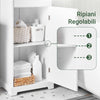SoBuy BZR207-W Mobiletto Bagno Salvaspazio – Mobiletto Bagno Stretto con Cassetti e Ripiani Regolabili, Cassettiera nel legno, Resistente all'Umidità, Bianco, 42x30x93cm