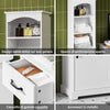 SoBuy BZR206-W Mobiletto Bagno alto 42 cm di larghezza – Armadietto Salvaspazio con Cassetto e Ripiani Regolabili – Colonna Bagno in Legno Bianca Moderna, Resistente all’Umidità, 42x30x173cm