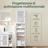 SoBuy BZR209-W Mobile Alto Bagno Salvaspazio con 2 Ante e Ripiani Aperti Colonna Bagno Stretta in MDF E1, Capacità 60kg Armadietto Bagno 45x41,5x170cm