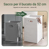 SoBuy BZR21-DG Space-saving bathroom cabinet with drawer and removable laundry basket - Vertical narrow cabinet for small bathroom or laundry room - Bathroom cabinet in gray MDF, W40×D38×H90 cm