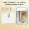 SoBuy BZR210-W Mobile Sottolavabo Bagno con 2 Ante e Ripiano Aperto – Mobiletto Bagno Sottolavabo in MDF E1, Ripiano Regolabile, Capacità 42kg – Mobili Salvaspazio 80x31,5x60,5cm