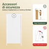 SoBuy BZR211-W Mobiletto Bagno Salvaspazio con Cesto Portabiancheria e Ripiano Aperto – Mobile Bagno in MDF E1 & Tessuto Non Tessuto, Capacità 30kg, Ante Intrecciate con Maniglie Rosse 45x41,5x87cm
