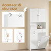 SoBuy BZR215-W Mobile Bagno Salvaspazio con 2 Cesti Portabiancheria e 2 Cassetti Colonna Bagno Stretta 78x38x181cm Armadietto con Ripiano Aperto e Vano per Famiglie e Piccoli Spazi