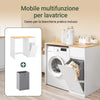 SoBuy BZR217-WN Mobile per lavatrice – Armadio da bagno con cesto portabiancheria e cassetto, per lavatrice e asciugatrice, Mobiletto salvaspazio legno, Bianco,100×60×90 cm