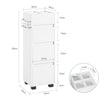 SoBuy BZR29-W Mobiletto Bagno Salvaspazio, Mobile Stretto Bagno 3 Cassetti e 4 Scomparti, Bianco, 30x90x30 cm