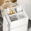 SoBuy BZR29-W Mobiletto Bagno Salvaspazio, Mobile Stretto Bagno 3 Cassetti e 4 Scomparti, Bianco, 30x90x30 cm