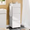 SoBuy BZR29-W Mobiletto Bagno Salvaspazio, Mobile Stretto Bagno 3 Cassetti e 4 Scomparti, Bianco, 30x90x30 cm