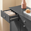 SoBuy BZR33-II-DG Mobiletto bagno con portabiancheria - Mobile bagno salvaspazio con 2 cassetti e 2 sacchi estraibili - Mobiletto lavanderia per ingresso o cucina in MDF, Grigio, 78x38x90cm