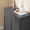 SoBuy BZR33-II-DG Mobiletto bagno con portabiancheria - Mobile bagno salvaspazio con 2 cassetti e 2 sacchi estraibili - Mobiletto lavanderia per ingresso o cucina in MDF, Grigio, 78x38x90cm