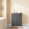 SoBuy BZR33-II-DG Mobiletto bagno con portabiancheria - Mobile bagno salvaspazio con 2 cassetti e 2 sacchi estraibili - Mobiletto lavanderia per ingresso o cucina in MDF, Grigio, 78x38x90cm