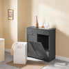 SoBuy BZR33-II-DG Mobiletto bagno con portabiancheria - Mobile bagno salvaspazio con 2 cassetti e 2 sacchi estraibili - Mobiletto lavanderia per ingresso o cucina in MDF, Grigio, 78x38x90cm