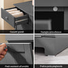 SoBuy BZR33-II-DG Mobiletto bagno con portabiancheria - Mobile bagno salvaspazio con 2 cassetti e 2 sacchi estraibili - Mobiletto lavanderia per ingresso o cucina in MDF, Grigio, 78x38x90cm