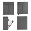 SoBuy BZR33-II-DG Mobiletto bagno con portabiancheria - Mobile bagno salvaspazio con 2 cassetti e 2 sacchi estraibili - Mobiletto lavanderia per ingresso o cucina in MDF, Grigio, 78x38x90cm