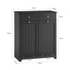 SoBuy BZR33-II-SCH Mobiletto bagno con portabiancheria - Mobile bagno salvaspazio con 2 cassetti e 2 sacchi estraibili - Mobiletto lavanderia per ingresso o cucina in MDF, Nero, 78x38x90cm