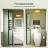 SoBuy Colonna Bagno Stretta – Mobile Bagno Idrorepellente, Alto con Ripiani Regolabili e Cassetto – Armadietto Salvaspazio, MDF Verde chiaro, 20x180x20cm, BZR34-II-GR