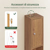 SoBuy BZR34-II-PF Colonna Bagno Stretta – Mobile Bagno Idrorepellente, Alto con Ripiani Regolabili e Cassetto – Armadietto Salvaspazio di Legno, Colore legno, 20x180x20cm
