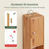 SoBuy BZR34-II-SH Mobile Bagno Stretta – Colonna Bagno Idrorepellente, Alto con Ripiani Regolabili e Cassetto – Armadietto Salvaspazio, Legno massello, Colore legno, 20x180x20cm