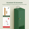 SoBuy BZR34-II-SY Colonna Bagno Stretta – Mobile Bagno Idrorepellente, Alto con Ripiani Regolabili e Cassetto – Armadietto Salvaspazio, MDF Verde Scuro, 20x180x20cm