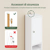 SoBuy BZR34-II-W Colonna Bagno Stretta – Mobile Bagno Idrorepellente, Alto con Ripiani Regolabili e Cassetto – Armadietto Salvaspazio, MDF, Bianco, 20x180x20c