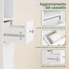 SoBuy BZR34-II-W Colonna Bagno Stretta – Mobile Bagno Idrorepellente, Alto con Ripiani Regolabili e Cassetto – Armadietto Salvaspazio, MDF, Bianco, 20x180x20c