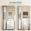 SoBuy BZR34-II-W Colonna Bagno Stretta – Mobile Bagno Idrorepellente, Alto con Ripiani Regolabili e Cassetto – Armadietto Salvaspazio, MDF, Bianco, 20x180x20c