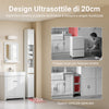 SoBuy BZR34-WN Badezimmer-Säulengarderobe, Hochschrank mit 2 Türen und 1 Schublade, Platzsparender Badezimmerschrank 20x20x180 Weiß-Natur
