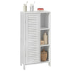 SoBuy BZR39-W Mobiletto da Bagno – Armadio da Bagno Stretto con Porta Lamellata e 3 Ripiani Aperti, Mobile Salvaspazio, Resistente all'Umidità, Colonna per Cucina e Soggiorno, Bianco, 48x96x24cm