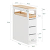 SoBuy BZR54-II-W, Mobile Bagno, Mobile Salvaspazio con 3 Cassetti, Ripiano in Legno e Rotelle – Mobiletti Stretti, Cassettiera Bagno da Terra, Struttura Resistente e Design Moderno