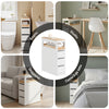 SoBuy BZR54-II-W, Mobile Bagno, Mobile Salvaspazio con 3 Cassetti, Ripiano in Legno e Rotelle – Mobiletti Stretti, Cassettiera Bagno da Terra, Struttura Resistente e Design Moderno