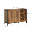 SoBuy BZR63-L-PF, Mobile Bagno Sottolavabo 90cm, Mobiletto Bagno Sottolavabo con Intaglio per Sifone, Mobile Salvaspazio con Ante e Ripiani A Giorno, Armadietto Stile Industriale in Legno e Metallo