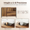 SoBuy BZR63-L-PF, Mobile Bagno Sottolavabo 90cm, Mobiletto Bagno Sottolavabo con Intaglio per Sifone, Mobile Salvaspazio con Ante e Ripiani A Giorno, Armadietto Stile Industriale in Legno e Metallo