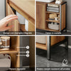 SoBuy BZR63-L-PF, Mobile Bagno Sottolavabo 90cm, Mobiletto Bagno Sottolavabo con Intaglio per Sifone, Mobile Salvaspazio con Ante e Ripiani A Giorno, Armadietto Stile Industriale in Legno e Metallo