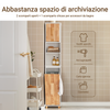 SoBuy BZR74-W Mobile Alto per Bagno - Colonna da Bagno Salvaspazio con Cesto Portabiancheria Pieghevole, Stretto Mobiletto in Legno Resistente all’Umidità, Bianco, 31x170x32 cm