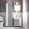 SoBuy BZR76-HG Mobile alto da bagno Colonna bagno con ripiano aperto Armadio salvaspazio Grigio chiaro L50xP30xA181m