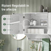SoBuy BZR84-W Pensile Bagno Mobile Bagno Sospeso con Mensola, Design Salvaspazio, Regali Regolabili, 60x30x60 cm, per Bagni Piccoli e Cucine