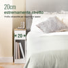 SoBuy FBT111-E-WN Comodino Stretto con Larghezza di 20 cm, Tavolo Ausiliario con Cassetto, Comodino con Porte USB, per Camera da Letto e Soggiorno, Colore Bianco e Legno, Dimensioni 20 x 35 x 60 cm