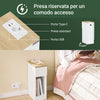 SoBuy FBT111-E-WN Comodino Stretto con Larghezza di 20 cm, Tavolo Ausiliario con Cassetto, Comodino con Porte USB, per Camera da Letto e Soggiorno, Colore Bianco e Legno, Dimensioni 20 x 35 x 60 cm
